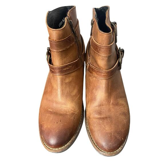 Sterling River Genuine Leather Brown Western Buckle Ankle Boots Booties **Size 9 - Picture 7 of 13